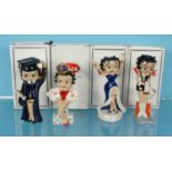 Four boxed Wade limited edition Betty Boop figures - Swinging Sixties, Queen of Hearts, Graduate and