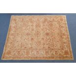 Floral and Beige ground Kilim rug, approximately 242cm x 200cm : For Condition Reports Please