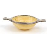 Antique silver mounted ivory quaich, 9cm diameter :For Condition Reports please visit www.