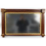 Regency rosewood and gilt overmantel mirror, 95cm x 62cm : For Condition Reports Please visit www.