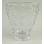 Stylish Orrefors clear glass vase with abstract design, etched and numbered to base, 26cm high :