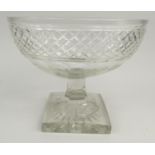 Large Victorian Anglo Irish cut glass centrepiece, 27cm high :For Condition Reports please visit