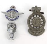 Motoring interest enamel Civil Service Motoring Association car badge, together with a Royal