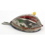 Novelty silver Scottish hat pincushion, C&N Birmingham 1908-09, 9.5cm long :For Condition Reports