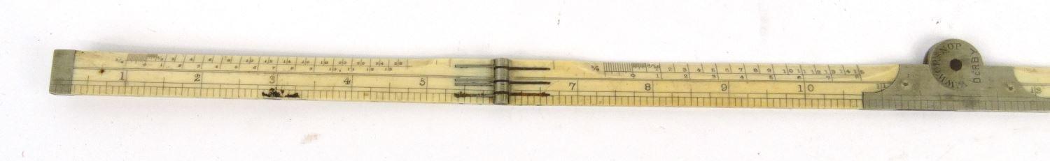 Victorian ivory folding ruler, W.W Worsnop Derby, 17cm long when closed :For Condition Reports - Image 12 of 20