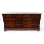 Mahogany nine drawer chest, 77cm high x 153cm wide x 48cm deep : For Condition Reports Please