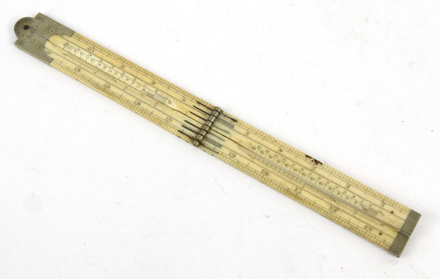 Victorian ivory folding ruler, W.W Worsnop Derby, 17cm long when closed :For Condition Reports - Image 20 of 20