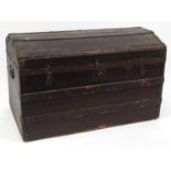 Victorian dome topped travelling trunk, 53cm high x 86cm wide x 47cm deep : For Condition Reports