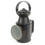 Black painted railway interest lamp, 29cm high :For Condition Reports please visit www.