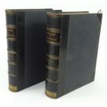 Two volumes of Dictionary of Architecture, London Printing and Publishing Company, with ink