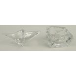 Two stylish Daum clear glass dishes, etched Daum France mark to sides, the larger 20cm diameter :For