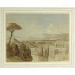 19th Century pencil and watercolour onto paper view of Florence, Italy, titled to the lower left