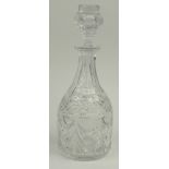 Good quality Victorian cut glass decanter, 38cm high :For Condition Reports please visit www.