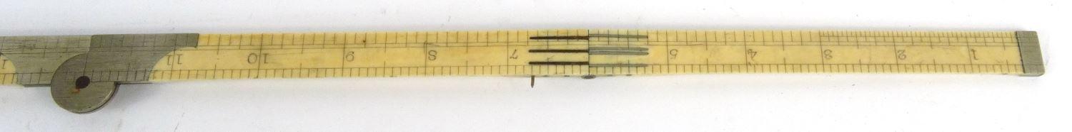 Victorian ivory folding ruler, W.W Worsnop Derby, 17cm long when closed :For Condition Reports - Image 8 of 20