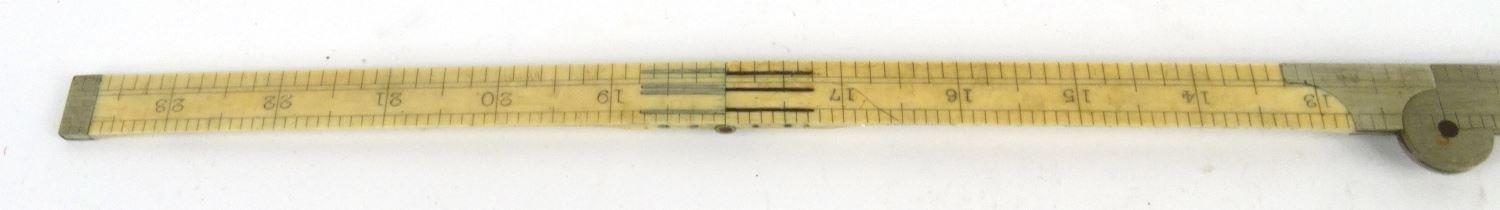 Victorian ivory folding ruler, W.W Worsnop Derby, 17cm long when closed :For Condition Reports - Image 9 of 20