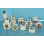 Collection of crested china, predominantly Goss examples, together with a Shelley military example :