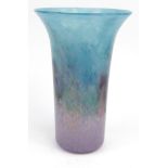 Monart blue and pink Art glass vase with gold flecked decoration, 29cm high :For Condition Reports