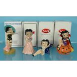 Four boxed Wade limited edition Betty Boop figures - Beach Belle, Rose, Hallowe'en 2001 and Lazy