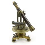 Brass theodolite with silver scale, Morand & Gensse a Paris, 28cm high :For Condition Reports please