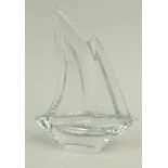 Daum glass model of a sailing ship, etched Daum mark to side, 22cm high :For Condition Reports