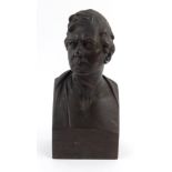 Victorian bronze bust of Sir Walter Scott BARt, 32cm high :For Condition Reports please visit www.