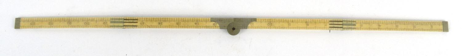 Victorian ivory folding ruler, W.W Worsnop Derby, 17cm long when closed :For Condition Reports - Image 7 of 20