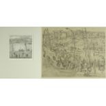 Martyn Lack 1967 - Two etchings titled 'French Harbour' and 'Quayside in France', both