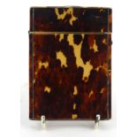 Victorian tortoiseshell card case, 10cm x 7.5cm :For Condition Reports please visit www.