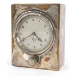 Motoring interest silver plated Smiths car mantel clock, 13cm high :For Condition Reports please