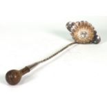 Silver plated toddy ladle with wooden handle, 29cm long