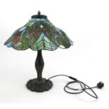 Table lamp with Tiffany design shade, 60cm high