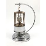 Kaiser Orbital birdcage clock with hanger, 21cm high