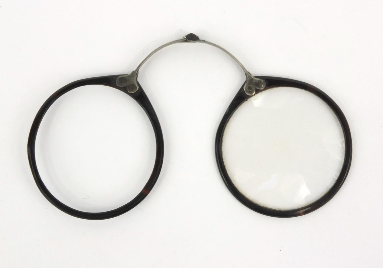 Georgian shagreen spectacle case housing a pair of tortoiseshell framed spectacles, the case 7cm - Image 6 of 7