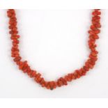 Coral necklace, 40cm long, approximate weight 23.0g