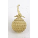 Oriental Chinese floral carved ivory scent bottle, 6.5cm high