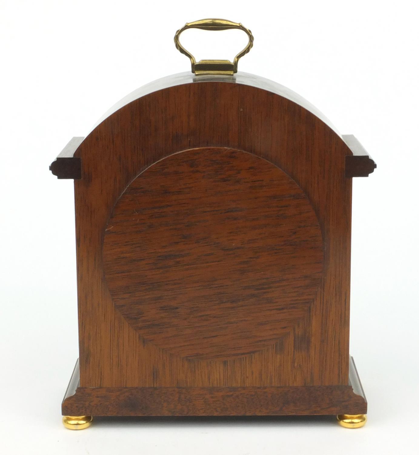 Inlaid mahogany Comitti of London mantel clock, with brass handle, 25cm high including the handle - Image 2 of 7
