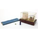Lufft barograph with charts, 13cm high including the case