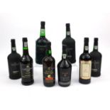 Eight bottles of assorted port including Founders Reserve, Porto, Sandeman, Cockburns Special