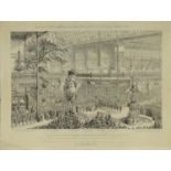 Queen Victoria engraving - The Opening of the Great Industrial Exhibition, bearing a pencil