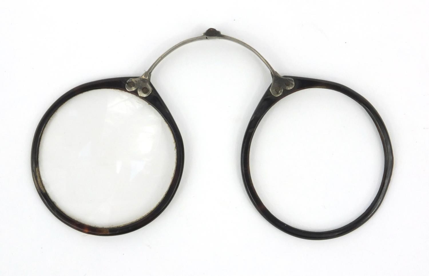 Georgian shagreen spectacle case housing a pair of tortoiseshell framed spectacles, the case 7cm - Image 5 of 7