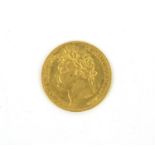 George IIII 1824 shield back gold half sovereign