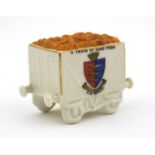 Willow Art crested china model of a sand truck with Great Yarmouth crest, 7cm high Generally good