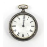 Drumond silver pair case pocket watch, numbered 3736 to the movement, 5.5cm diameter