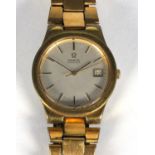 Omega gold plated gentleman's wristwatch, serial number 915646, 3.7cm diameter