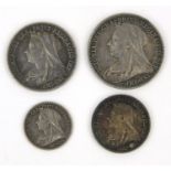 Victorian 1894 silver Maundy money coin set