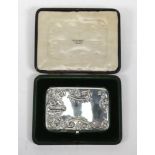 Mappin & Webb silver card case with fitted leather interior, Birmingham 1901-02, 10.5cm long, housed