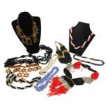 Selection of vintage bead necklaces