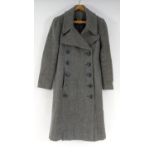 Vintage 1960s Biba ladies tweed coat, with black and gold label, approximately 110cm long There