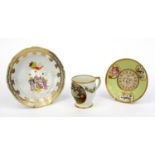 Chamberlain Worcester porcelain plate hand painted with Chinese figures, together with a porcelain