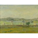 Neil Foggie - Oil onto canvas Scottish landscape of Galashiels, signed and bearing an inscription '